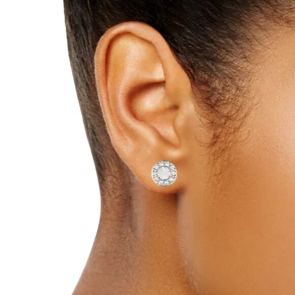 Givenchy Silver Crystal Necklace & Stud Earrings Set NWT - Picture 2 of 3